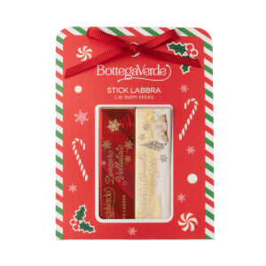 Set cadou Craciun, hidratare delicata, pentru buze, cu arome dulci